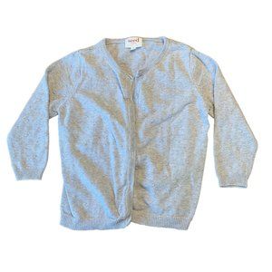 SEED HERITAGE Girls Cardigan Sweater 4 4T Knots Grey Knobby Cotton Australia